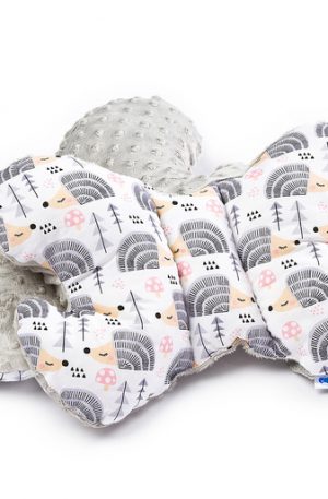 Pillangó alakú párna Minky Sensillo szürke süni