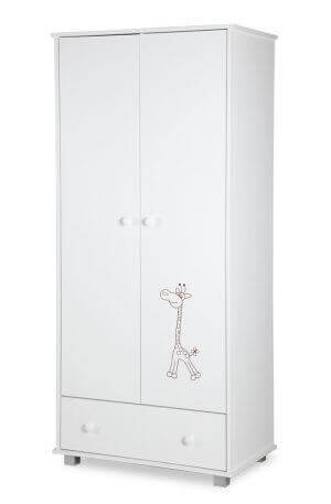 Klups Safari 2 ajtós szekrény Zsiráfos FEHÉR színben