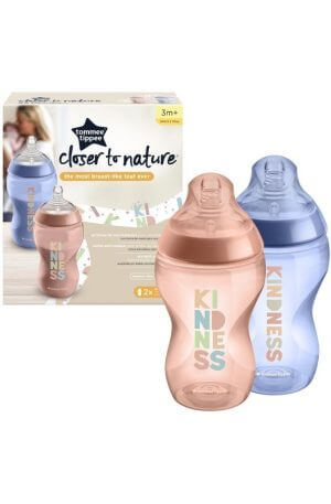 Tommee Tippee Closer to Nature Cumisüveg 2x 340 ml 3 hó+ (Kindness kollekció) Készleten