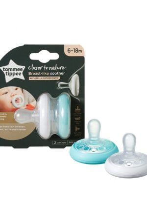 Tommee Tippee nyugtató cumi CTN anyamell formájú színes 6-18 hó 2 db Készleten zöld