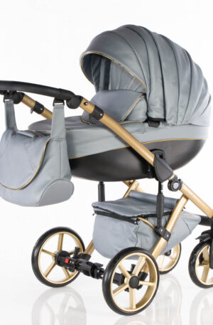 KAJTEX BABAKOCSI ,,NAVI” SÖTÉT SZÜRKE ECO BŐR HUZATTAL