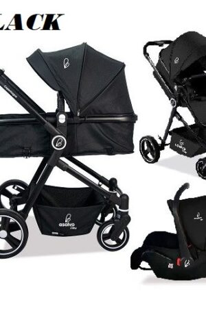 MULTIFUNKCIÓS BABAKOCSI ASALVO COPENHAGUE, FEKETE SZÍNBEN