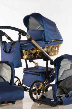 TAVASZI AKCIÓ!! MULTIFUNKCIÓS BABAKOCSI KAJTEX CUBIC KÉK-GOLD