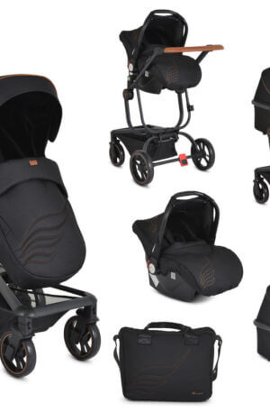 3in1 babakocsi Cangaroo&MONI Ellada fekete színben