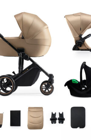 MULTIFUNKCIÓS BABAKOCSI KINDERKRAFT 3w1 PRIME 2 sandrose beige, KÉSZLETEN, AZONNAL ELVIHETŐ!
