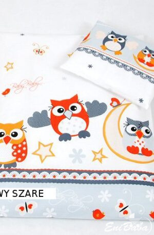 PA-ZSO 3 részes SZÜRKE BAGLYOS hímzett ágynemű szett KÉSZLETEN!